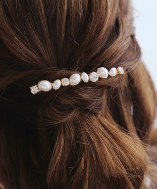 Tiaclasse ストーン＋パール　ワンロウバレッタ オフホワイト