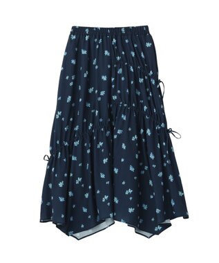 CRAFT STANDARD BOUTIQUE ボタニカルプリントデザインスカート Navy