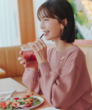 Tiaclasse 【安田美沙子さん着用・新色追加・洗える】ボリュームパフスリーブニット ピンク