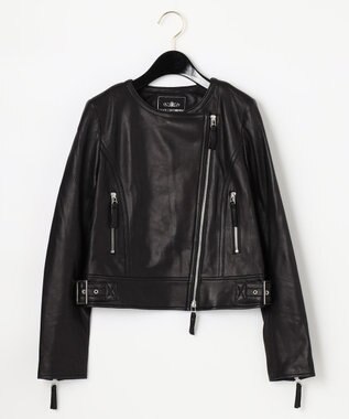 GRACE CONTINENTAL レースアップライダースジャケット ブラック