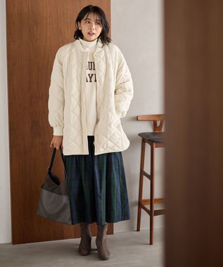 ANY 【洗濯機可/撥水】ダイヤキルトブルゾン エクリュ