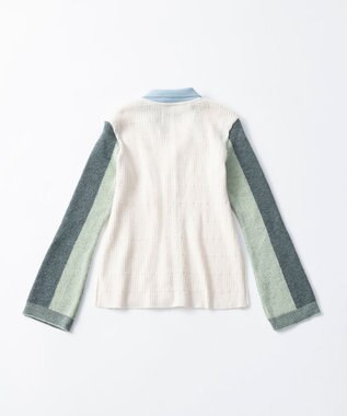 TRICOTE バイカラーニットシャツ 80IVORY