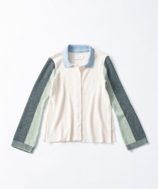 TRICOTE バイカラーニットシャツ 80IVORY