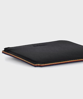Paul Smith ストライプカラードエッジ カード＆コインケース ブラック