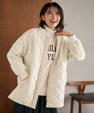 ANY 【洗濯機可/撥水】ダイヤキルトブルゾン エクリュ