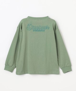 ANY KIDS 恐竜プリント 長袖Tシャツ カーキ（スピノサウルス）