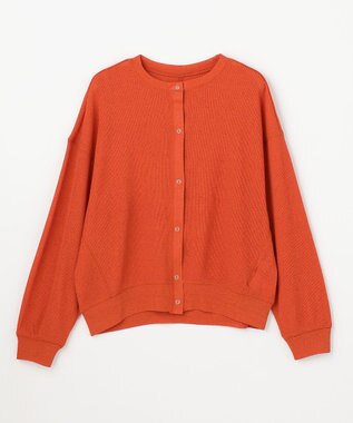 ANY シアーワッフルカーディガン オレンジ
