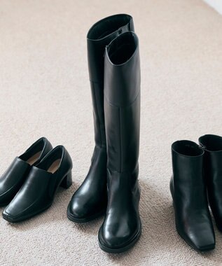 Pointer 本革ベーシック 裏起毛 ロングブーツ ブラック