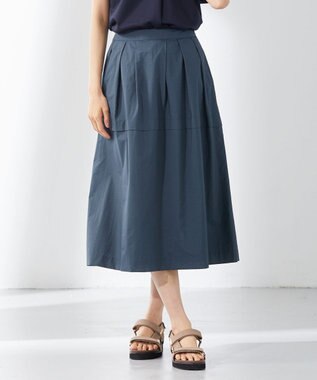 J.PRESS LADIES 【WEB限定カラーあり・洗える】ライトタフタ フレアー スカート ダークグリーン系