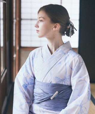 Maison de FLEUR リボン浴衣 Blue