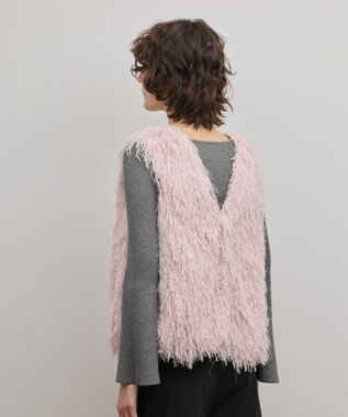 GRACE CONTINENTAL フリンジベスト ピンク