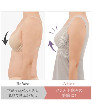 BRADELIS New York 【BRADELIS NewYork peace】綿混キャッチFITブラスリップ23 ブラデリス 補正下着 パールグレージュ