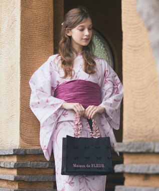 Maison de FLEUR リボン浴衣 Pink