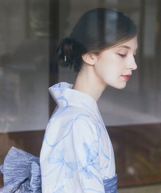 Maison de FLEUR リボン浴衣 Blue