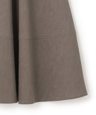 23区 【セットアップ対応】リネンレーヨンストレッチ フレア スカート ダークブラウン系