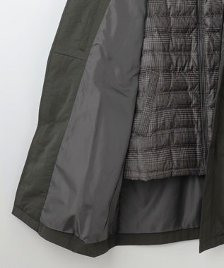 JOSEPH ABBOUD 【3WAY/撥水/INフード/ダウンライナー付】3ハイカウントツイル×パウダータフタ ダウン コート ダークブラウン系