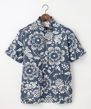 JOSEPH ABBOUD 【老舗アロハシャツブランドとコラボ・限定色あり】カハラアロハ シャツ ダルブルー系7