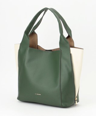 LA BAGAGERIE コンビカラー　ライトウェイトトート グリーン