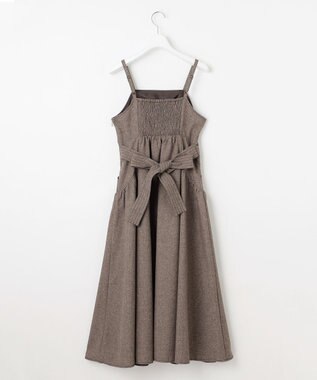 Feroux バッグリボン ジャンパースカート ダークブラウン系