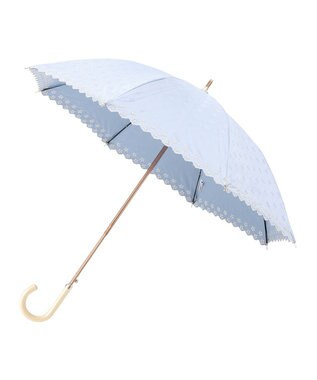 MOONBAT DAKS 晴雨兼用日傘 長傘 ドット ジャカード ボーラ刺繍 ペールスカイ