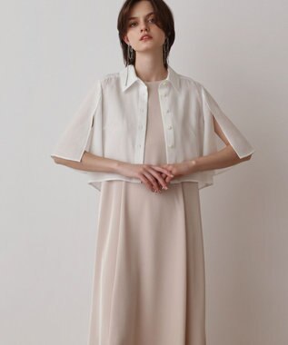 GRACE CONTINENTAL フレアスリーブシャツ ホワイト