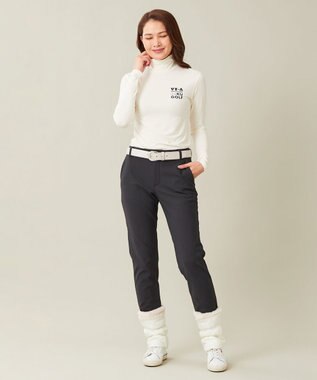 23区GOLF 定番あたたかインナー【WOMEN】エニワイズ無地 カットソー ホワイト系