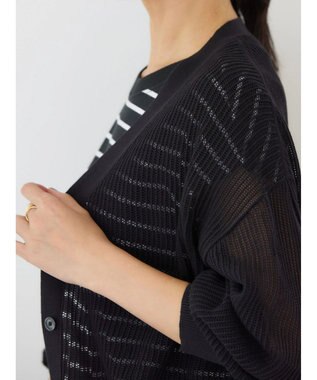 AMERICAN HOLIC メッシュＶネックニットカーディガン Black