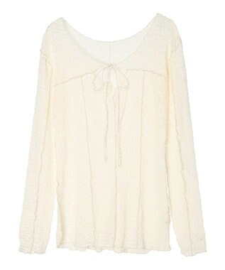 Green Parks カットワークデザインレーストップス Off White