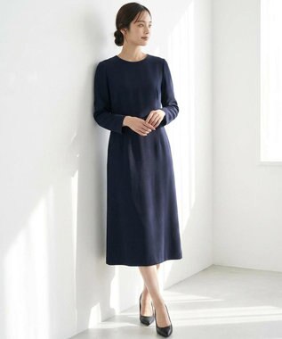 ANY SIS 【洗える】セレモニーダブルクロス ワンピース ネイビー