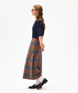 LENO DARK MADRAS CHECK WRAP SKIRT / マドラスチェックラップスカート BROWN