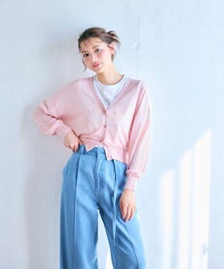 Feroux シアーニット カーディガン ピンク系