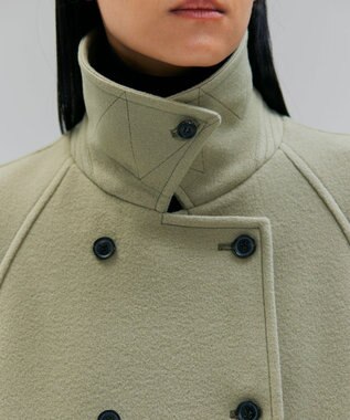 BEIGE， 【VERY NaVY12月号掲載】LABBOCK / ウール混ラグランステンカラーコート  L.Khaki