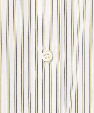 J.PRESS LADIES L 【洗える】BEZ ストライプ フリルネック ブラウス イエロー系1