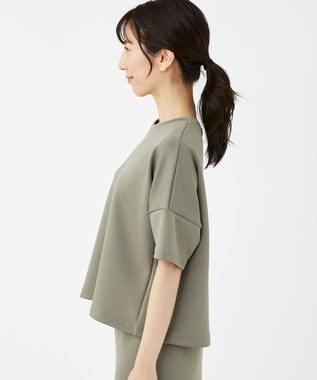 KASHIYAMA 【抗菌繊維】スタイリッシュジャージー トップス オリーブ