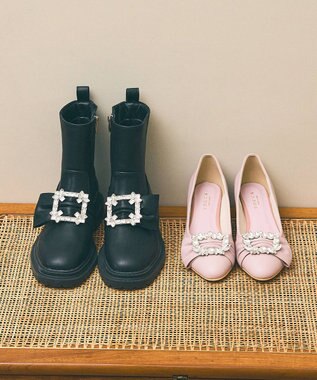 TOCCA 【晴雨兼用】SQUARE BIJOUX RAINBOOTS ブーツ ブラック系
