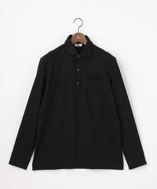 JOSEPH ABBOUD 【キングサイズ・ストレッチ/イージーケア】キャリーマンツイルジャカード ドレス ポロシャツ ブラック系