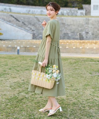 Tiaclasse リップルティアードワンピース ミント