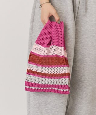 AMERICAN HOLIC マルチボーダーニットバッグ Pink