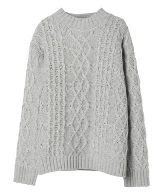 CRAFT STANDARD BOUTIQUE ケーブルニットドッキングスウェット Gray Mixture