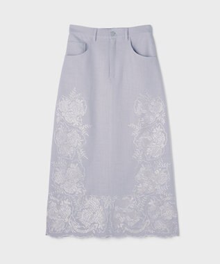 GRACE CONTINENTAL エンブロイダリータイトスカート ライトグレー