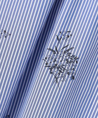 J.PRESS LADIES 【一枚で着映え】ストライプ×フラワープリント ワンピース ネイビーストライプ系