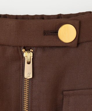 GRACE CONTINENTAL バイカラージップスカート ブラウン