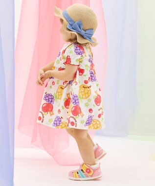 MIKI HOUSE HOT BISCUITS 【ビーンズ×フルーツシリーズ】【80-120cm】襟付き 半袖ワンピース アイボリー