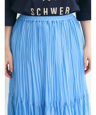 Green Parks シアープリーツボリュームスカート Blue