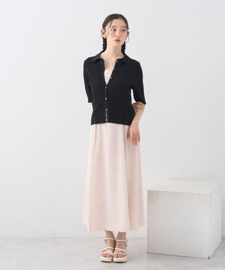 earth music&ecology 【予約】リブニットカーディガン ブラック