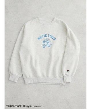 Green Parks ムジークタイガー／裏起毛プリントプルオーバー Oatmeal