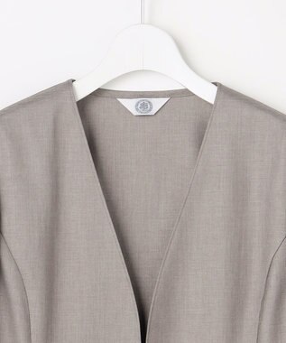 J.PRESS LADIES L OXIJEWEL ストレッチ ノーカラー ジャケット グレー系