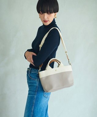 TOPKAPI 【Breath TOPKAPI】RIPPLE リプル ファスナー付 ショルダーバッグ S ペールベージュ