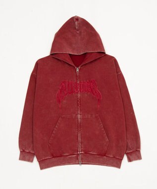 WEGO 【ユニセックス着用ITEM/SMLサイズ展開】グラフィックZIPパーカー レッド