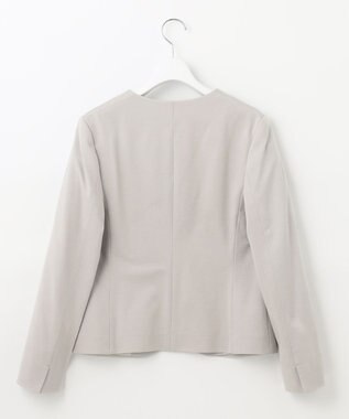 自由区 【好評につき追加生産/洗える】WASHABLEPONTE ノーカラージャケット ライトグレー系